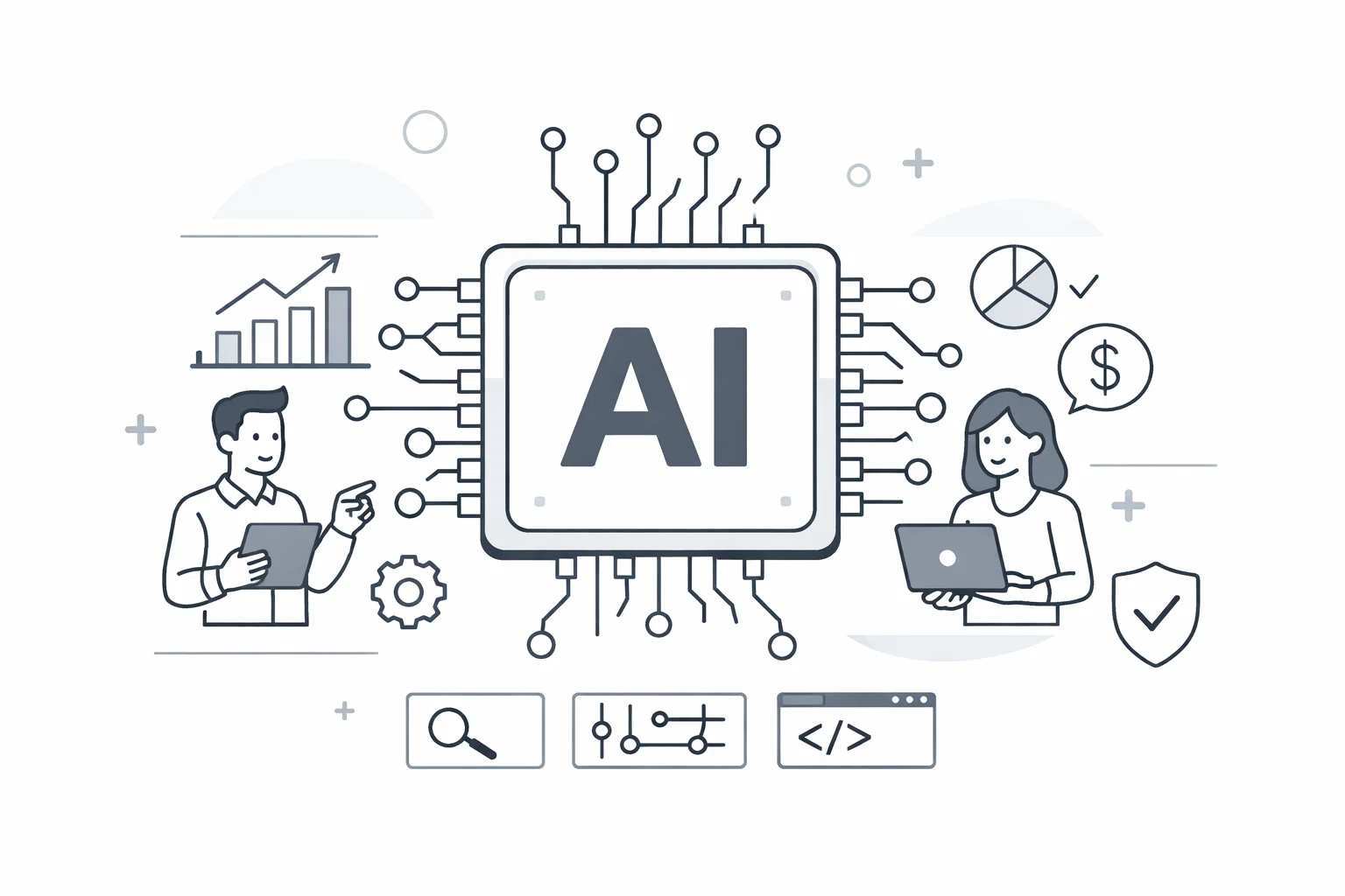 AI data flow background